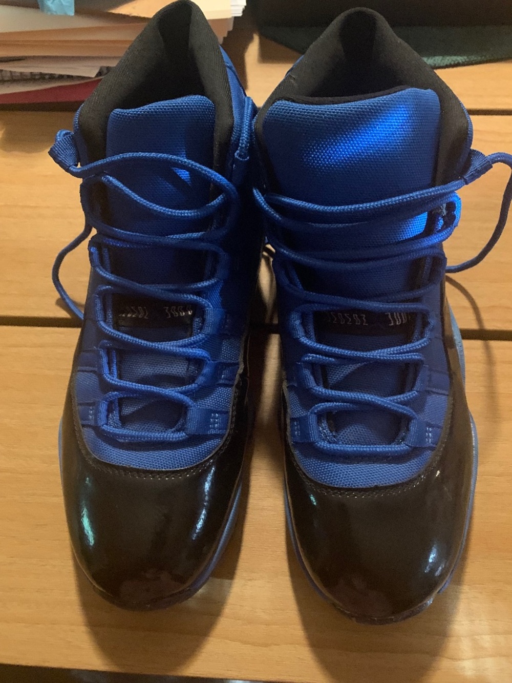 Size 9 blue and black Jordan’s
